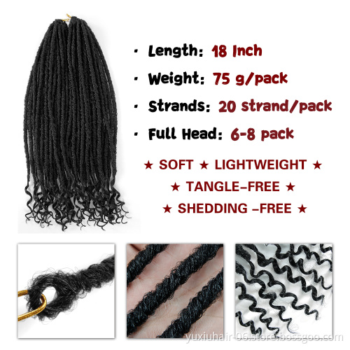 Crochet Hair Soft End Natural Synthetic Braids Brown Extension For Women